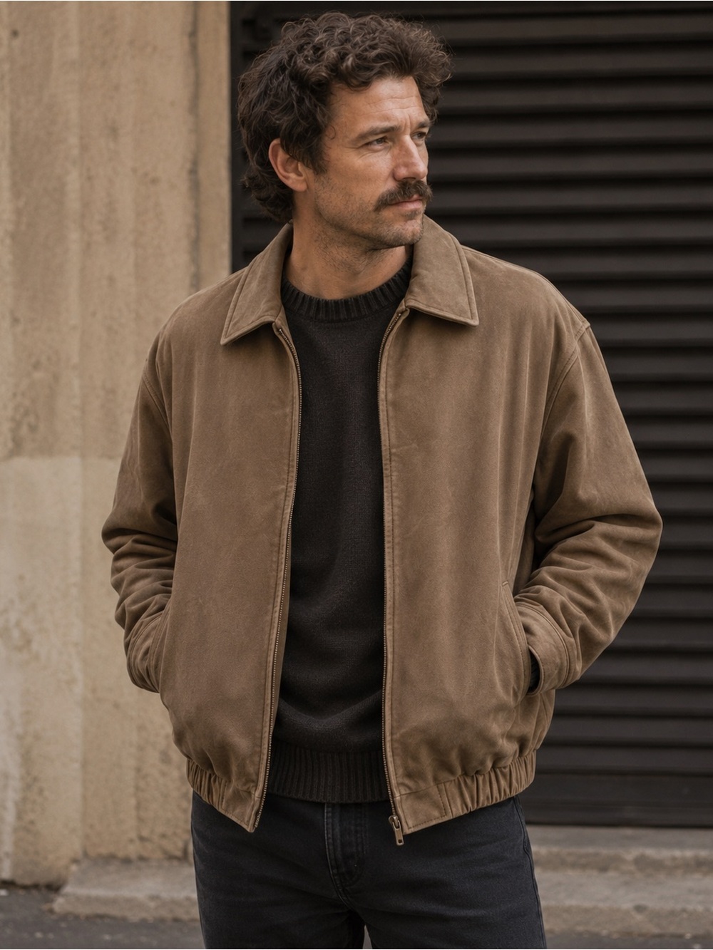 St. John’s Bay Men’s XXL Brown Leather Jacket Full Zip